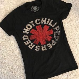 Red Hot Chili Peppers fitted distressed band shirt